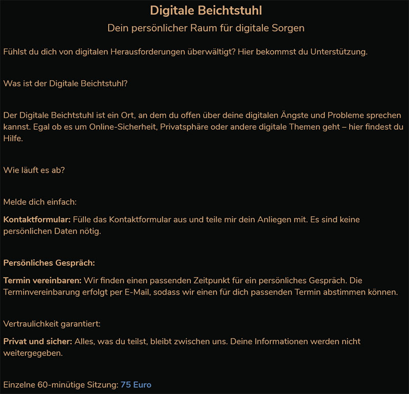 digitale beichtstuhl