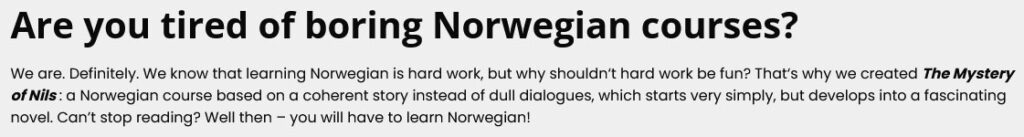 Norwegian Course